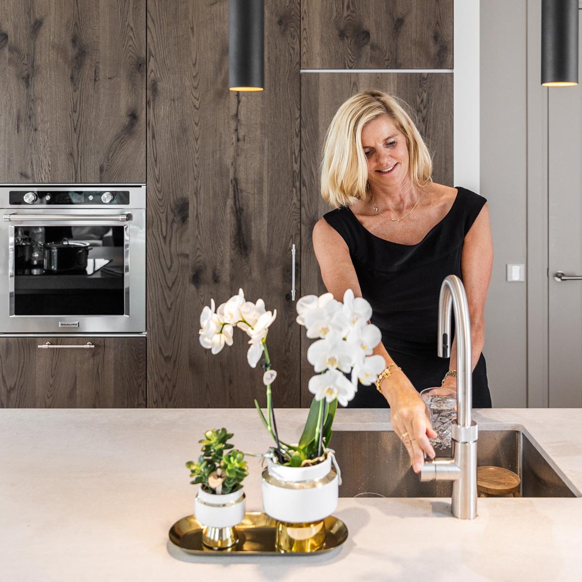 Succulenten set van 2 planten in gouden Le Chic sierpotten