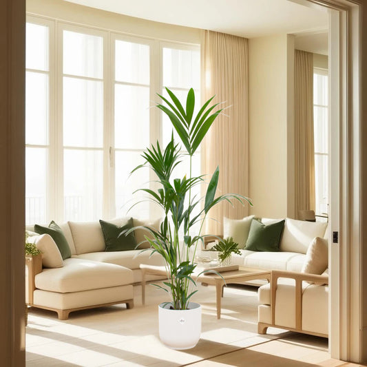 Combi deal - Kentia palm inclusief elho Vibes Fold Round wit Ø30 - 160 cm