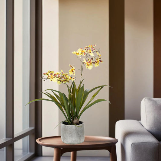 Kunstplant - Orchidee - Geel - 45cm